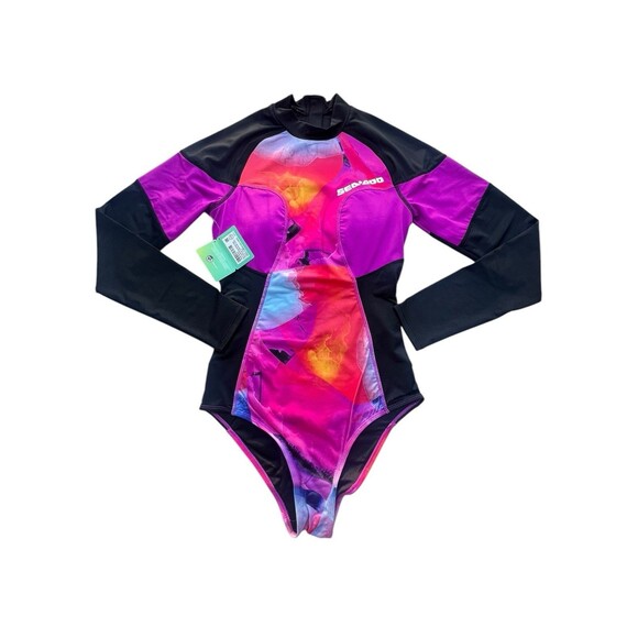 Sea-Doo Women's Small One Piece Rash Guard Swimsuit UV Protection Surfing  NWT - Picture 1 of 9